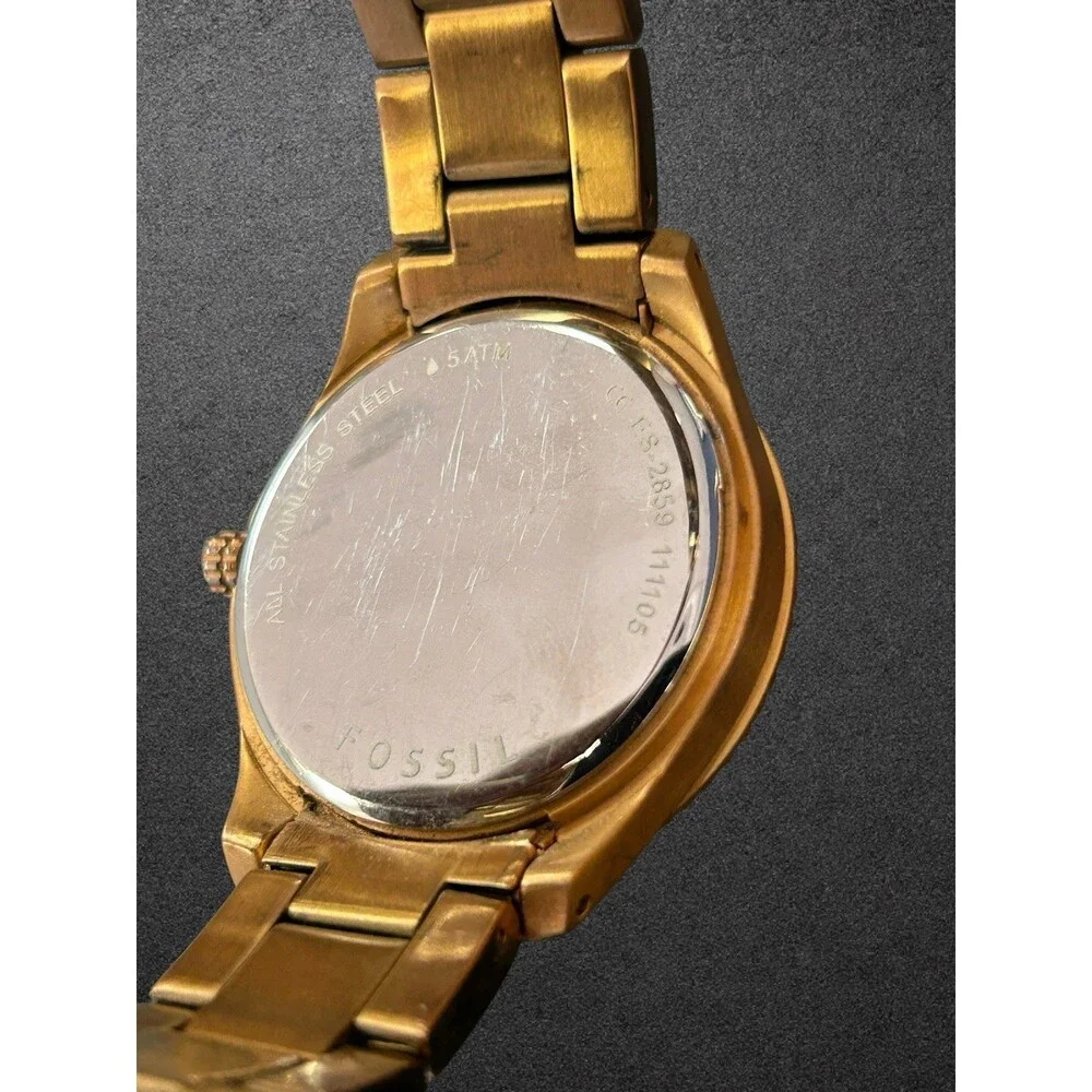 Fossil Stella Women Rose Gold Stainless Steel Analog Watch *Needs Battery*